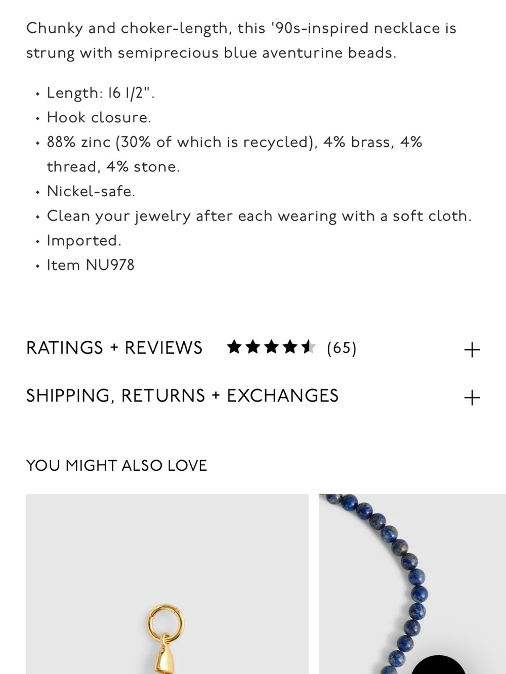 Madewell Semiprecious Beaded Choker Necklace - Picture 3 of 4